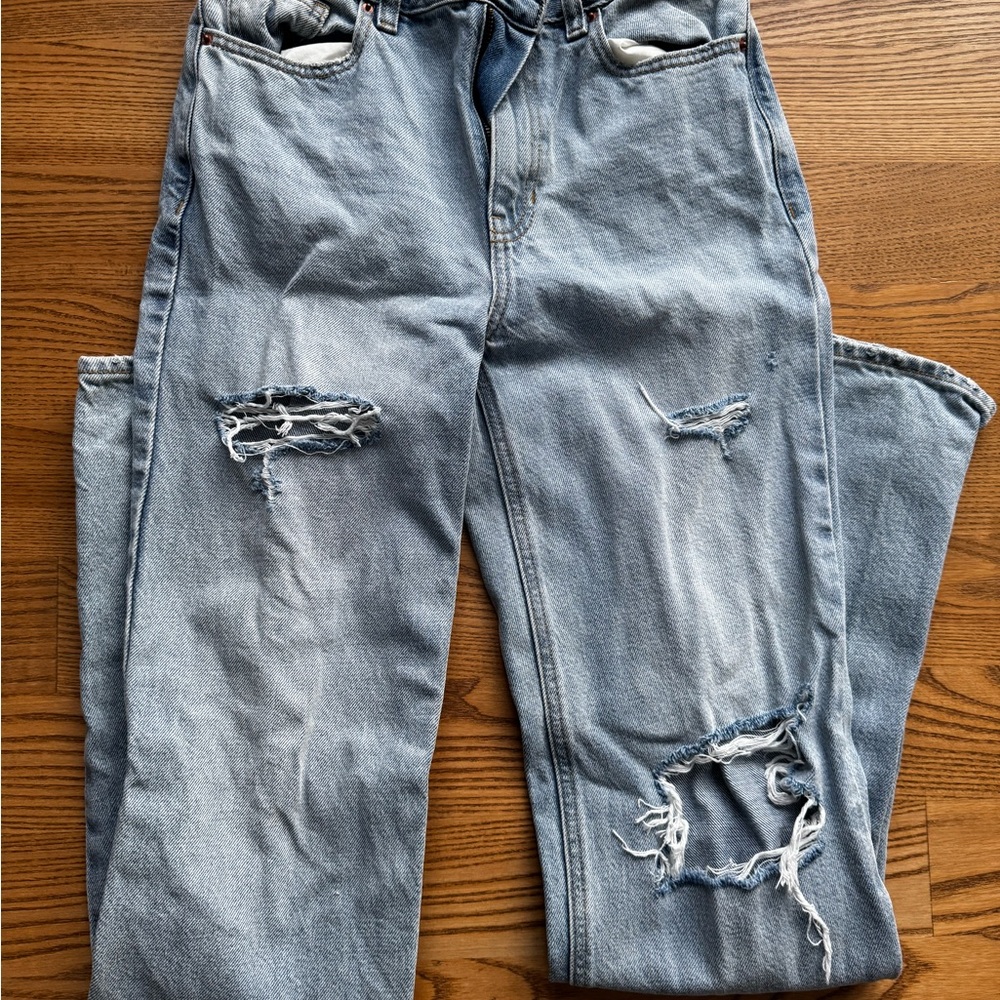 Distressed Light Blue Jeans